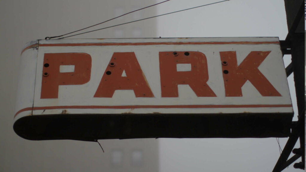 A parking sign in downtown Detroit.